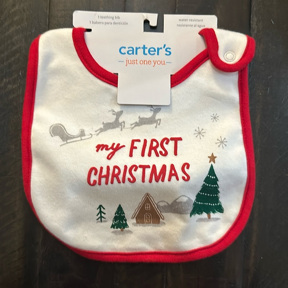 NWT “My First Christmas Bib” by Carters